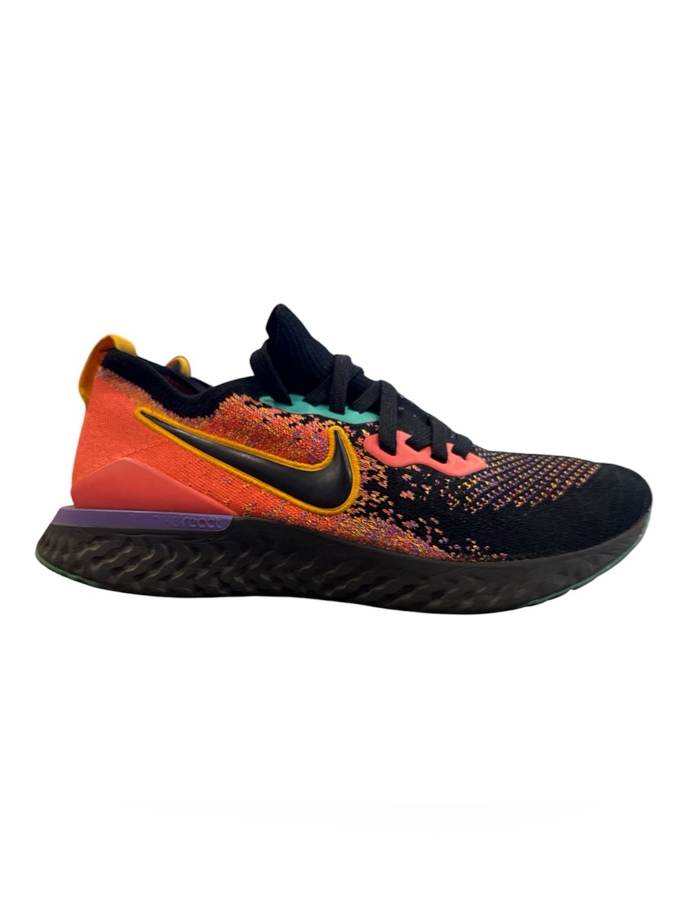 Nike Epic React Flyknit 2 Women's Size 9 Running Shoes Black Ember Sneakers - Picture 2 of 5